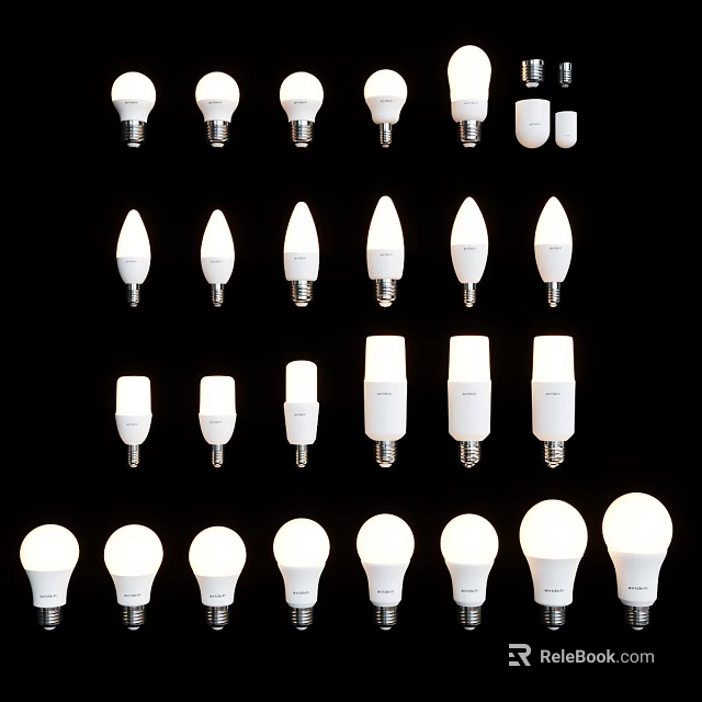 Various Types Of Light Bulbs With Different Shapes And Designs For Home Lighting Use 3d model 