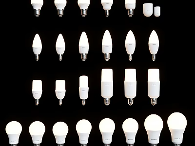 Various Types Of Light Bulbs With Different Shapes And Designs For Home Lighting Use 3d model