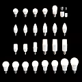 Various Types Of Light Bulbs With Different Shapes And Designs For Home Lighting Use