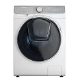 White Front Load Washing Machine With Modern Design And Digital Control Panel 3d model