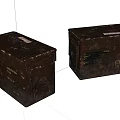 Pair of Vintage Metal Boxes With Rustic Handles Distressed Finish And Labels