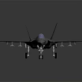 Gray Fighter Jet Model With Sleek Design Transparent Canopy Underwing Missiles And Landing Gear Deployed