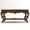 Vintage Wooden Coffee Table With Intricate Carvings And Ornate Leg Design