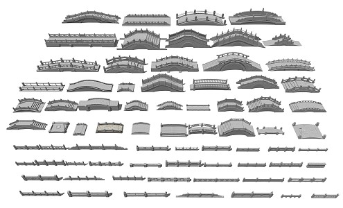 Chinese Bridge Stone Bridge Stone Arch Bridge Stone Railing 3d model