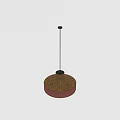 Bamboo Woven Pendant Light With Pink Shade And Beige Top Design