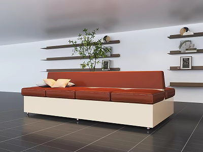Modern Nakajima Sofa Living Room Shopping Mall 3d model