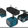 Multiple Modern Cable Car Designs Featuring Transparent Windows And Blue Black Frames