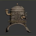 Vintage Brass Diving Helmet With Top Ring Side Pipe and Grille