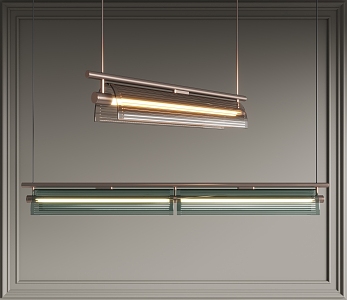 Modern Chandelier Long Strip Chandelier Glass Chandelier 3d model