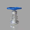 Industrial Equipment Valve With Blue Handwheel Silver Body Spring Structure And Flange Base