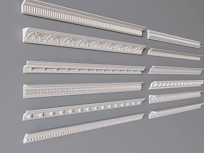 European Style Gypsum Line Corner Decorative Line French Style Gypsum Line Carved Corner Line 3d model