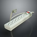 Efficient Computer Power Strip With Multiple Outlets White Design And On Off Switch 3d model