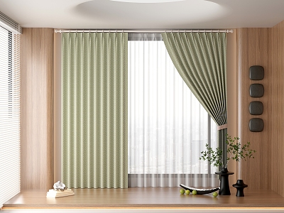 Green Style Fresh Log Wind-Silent Wind Curtain 3d model