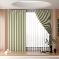 Green Style Fresh Log Wind-Silent Wind Curtain 3d model