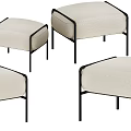 Bench Square Stool Fabric Stool Casual Stool Sofa Stool Low Stool Bed End Stool 3d model