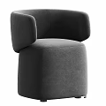 Plush Cream Colored Accent Chair With Curved Armrests And Modern Design For Living Room