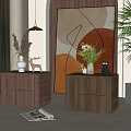 Nordic Bedside Table Bedside Table Combo 3d model
