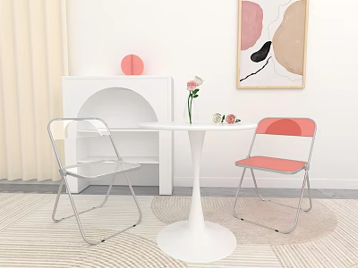 Modern leisure table and chair combination folding chair 3d model Modern leisure table and chair combination folding chair 3d model