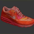 Vibrant Orange Pink White Sneakers With White Laces Air Cushion Sole And Mesh Upper