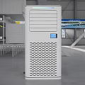Modern Industrial Factory With White Vertical Machinery And Control Panels