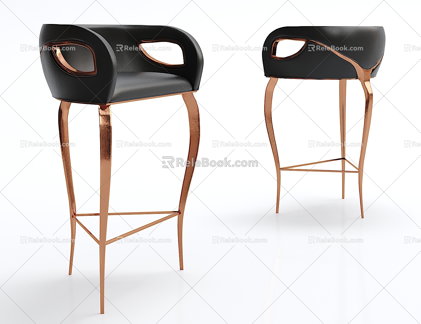 Modern Bar Chair Leather Bar Chair 3d model