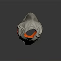 Stylish Gray Vest with Orange Collar Multiple Pockets and Emblem Design 3d model