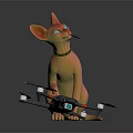 Pink Sphynx Cat With Blue Eyes Sitting On Black Red Drone With Propellers