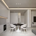 Modern Duplex Living Room Interior With Chandelier High Ceiling And Large Windows