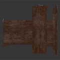 Wooden Tray Table And Cabinet With Door Featuring Simple Design Wood Grain And Decorative Detail