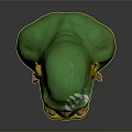 Game Movie Character With Green Skin White Facial Markings Pointed Ears And Tusked Mouth