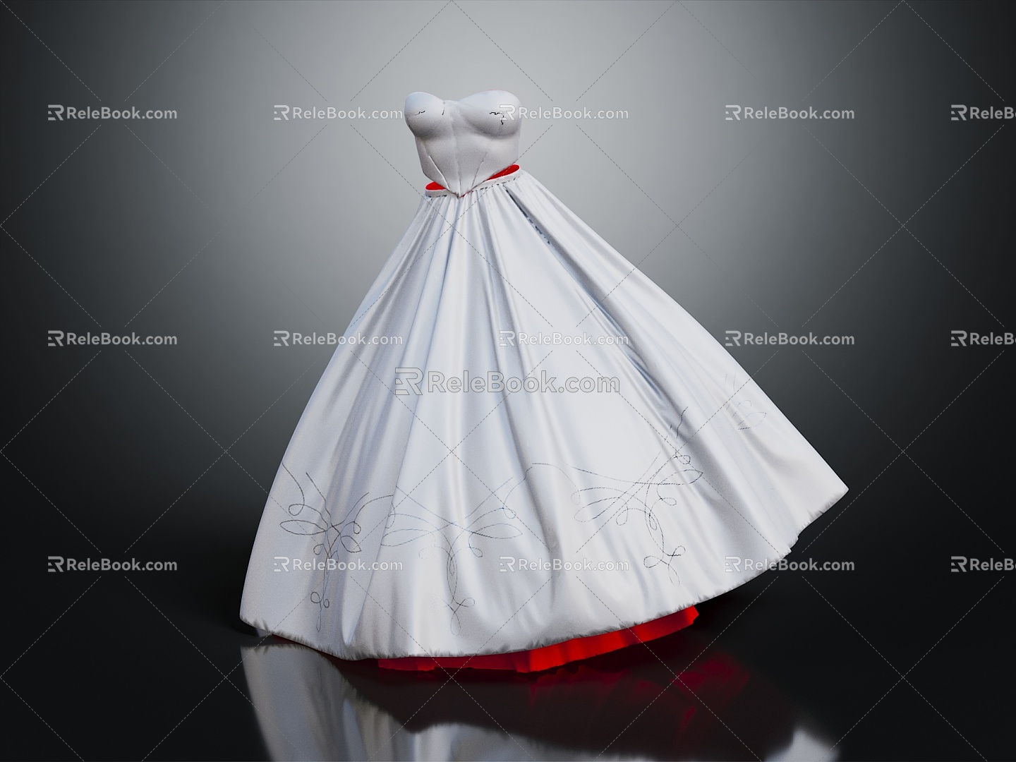 Modern Wedding Evening Dress Dress Prom Dress 3d model