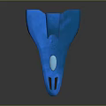 Shiny Blue Streamlined Plastic Object With Smooth Surface And Reflective Modern Design 3d model