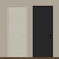 White and Black Swing Doors with Modern Panel Design for Interior Use 3d model
