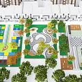 Roof Garden Design Featuring Multiple Layouts Green Spaces And Pathway Elements 3d model