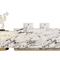 Elegant Modern Reception Desk With Marble Countertop Branded Logo And Decorative Elements 3d model