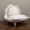 Modern Single Sofa Casual Sofa Fabric Sofa Living Room Bedroom Reception Sofa Lazy Sofa 3d model