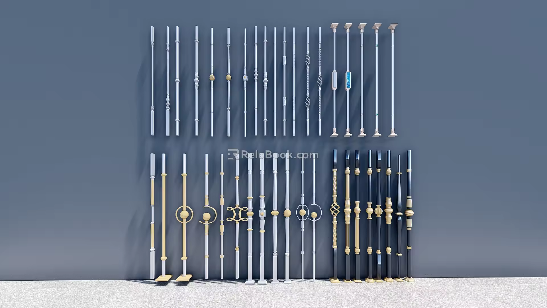 Jane European Railing Guardrail Column Railing Post Iron Guardrail Column Railing Component Balcony Railing Creative Component Column 3d model