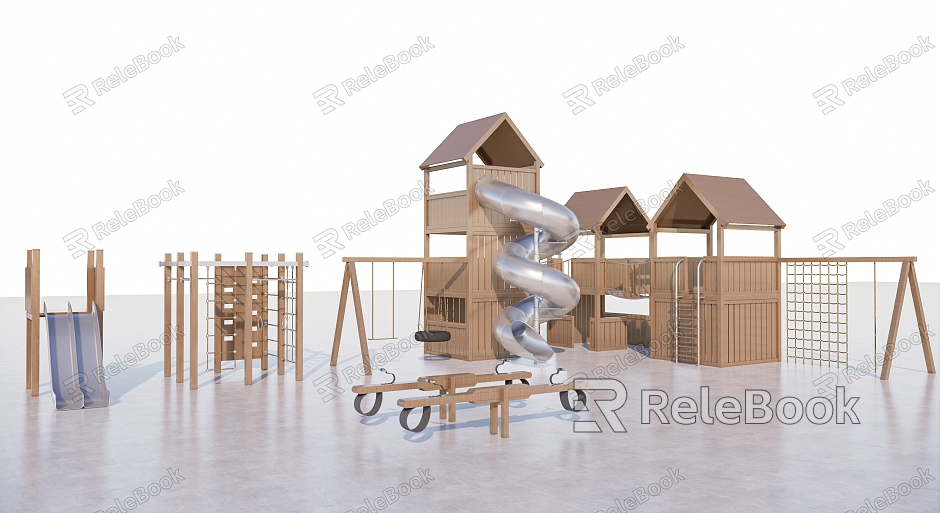 Modern Amusement Equipment Log Equipment Quality Development Seesaw Crawl Children's Equipment model