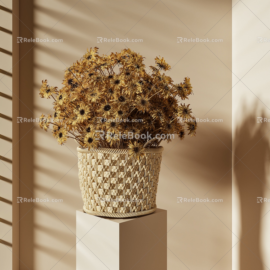 flower dried flower ornaments plant 3d model