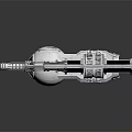 Futuristic Sci Fi Spaceship Model With White Body Solar Panel Wings And Dual Engines Design