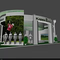 Kappa Brand Store Exhibition Booth With Curved Design Large Screen And Mannequins