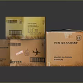 Yellow And Brown Cardboard Boxes With Intex Brand Barcode Item Number Made In China