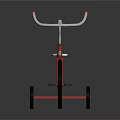 Classic Red Tricycle With White Seat Silver Handlebar And Black Wheels Design