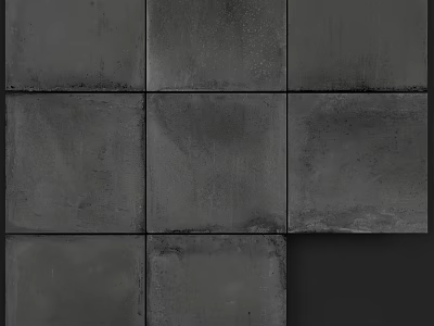 Textured Grey Square Tiles Wall With Concrete Finish And Modern Design 3d model