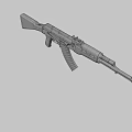 Advanced Tactical Rifle With Modern Black Silver Finish And Blue Accent Grip Design