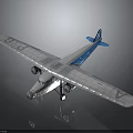 Vintage Silver Airplane Model With Blue Tail And Wing Letters P6 AP On Dark Background