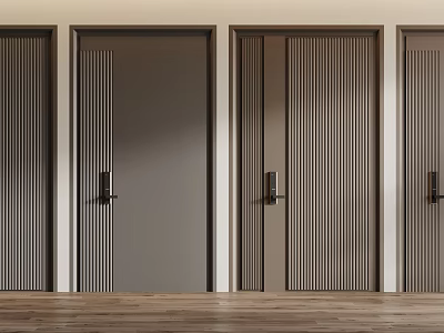 Modern Security Doors With Sleek Lines In Interior 3d model