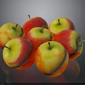 Shiny Red And Yellow Apples In A Pile On Black Surface