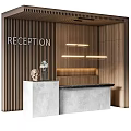 Modern Front Desk Reception 3d model