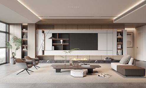 modern living room 3d model